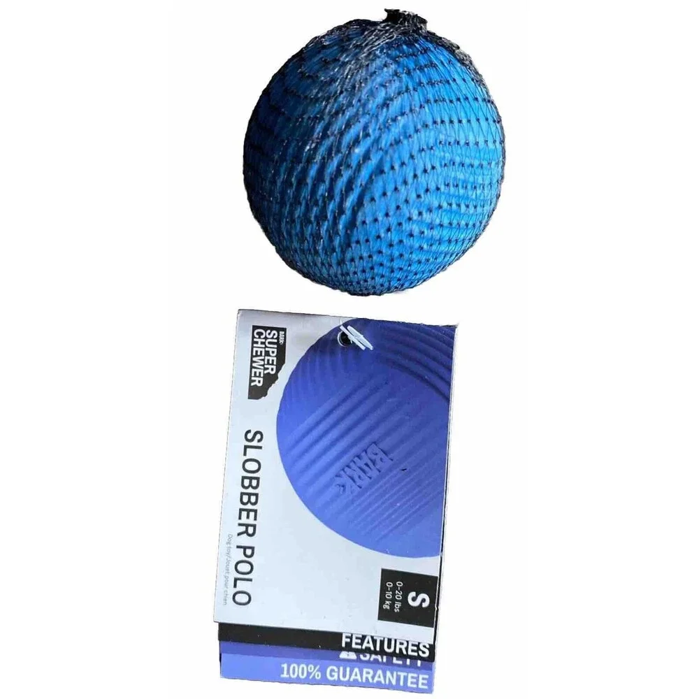 Bark Box Super Chewer Slobber Polo Ball Small 0-20Lbs Dog Toy Rubber Bounce New